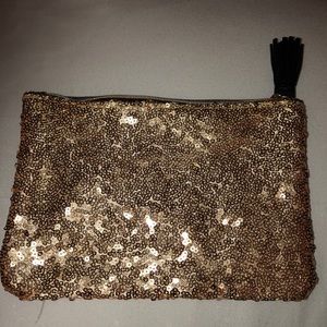 Sparkle gold makeup bag